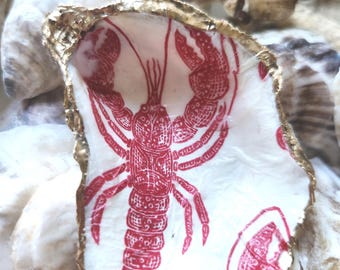 Lobster Crawfish Oyster Shell Jewelry Dish