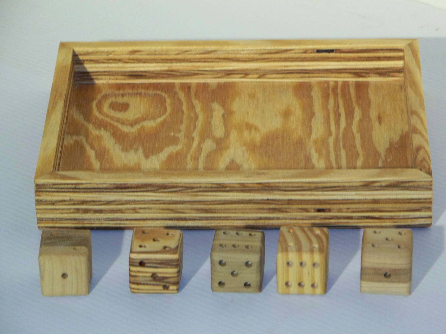 Wooden Dice Tray Old Fashioned Oversized Handmade Wooden Dice Tray Old Fashioned Oversized Handmade Yahtzee Board Game Yard Party Favors