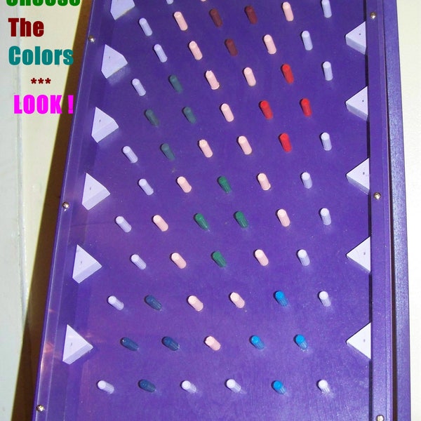 Painted plinko game, choose 2 colors, tabletop, great for parties, trade shows, events, office, home. Hardwood, Freestanding/play on a wall
