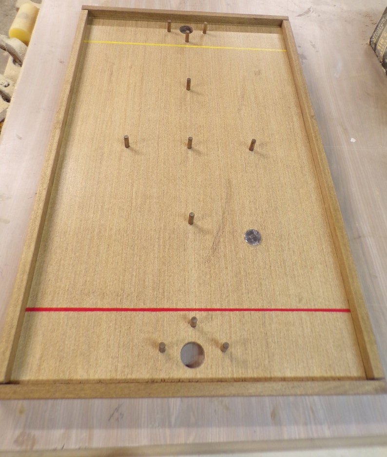 Nickle Hockey Penny Hockey Old Fashioned Wooden Game Board Etsy