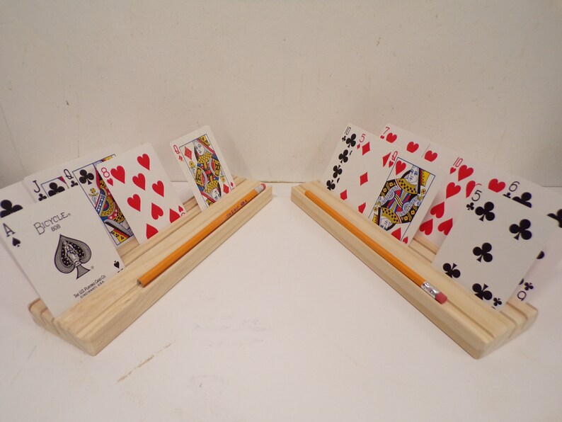 Playing Card Holder Playing Card Rack Euchre Set Rummy Card Etsy