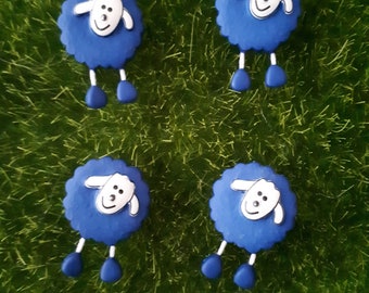 Blue Sheep Button -  1 set ( 4 buttons)