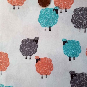 Hanging out sheep print fabric -  Fat Quarter ( 20&quot; x 18&quot; )  x 1