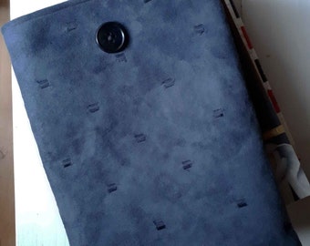 Book holder - faux suede look in blue