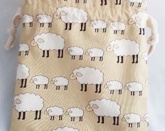 Sheep pattern drawstring bag