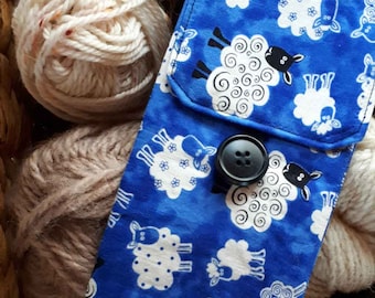 Knitting Needle Case - Sheep Print