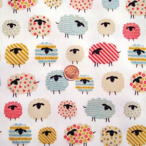 Sheep from Japan print fabric - FQ - (20&quot; x 18&quot; ) x 1