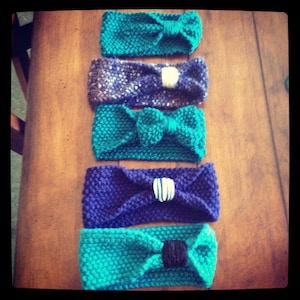 Custom Knit Headbands with Bows, Flowers or Cinches