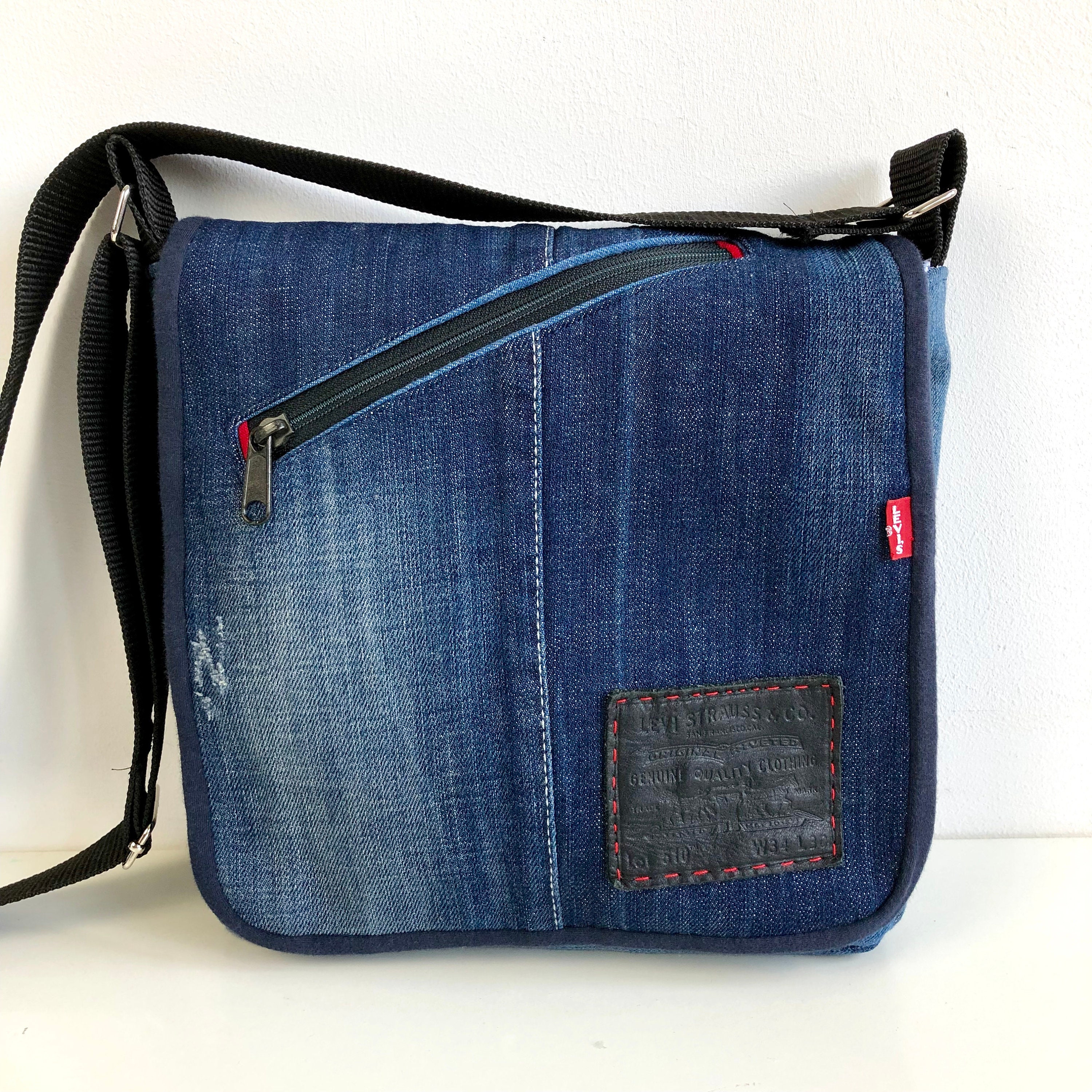 Mens Denim Canvas Messenger Bag Leather Handbags – LeatherNeo