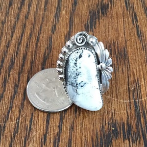 RING White Buffalo Turquoise Fancy size 8 1/2