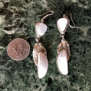 EARRINGS White Buffalo Turquoise Sterling Silver Unworn