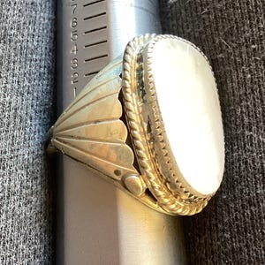 RING White Buffalo Turquoise Sterling size 10 1/3
