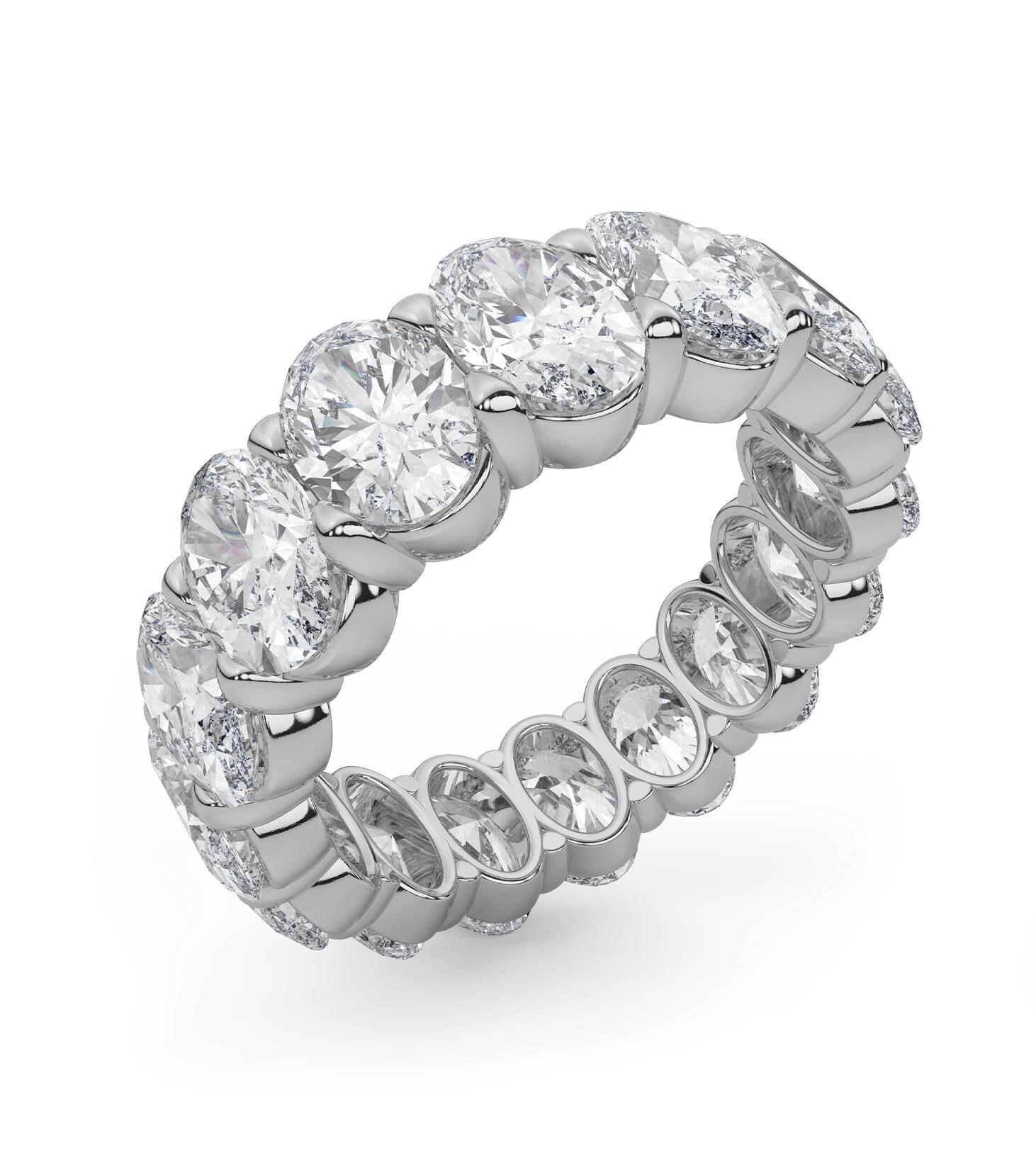 8 CT Moissanite Eternity Band Engagement Band Bold Oval Cut Etsy