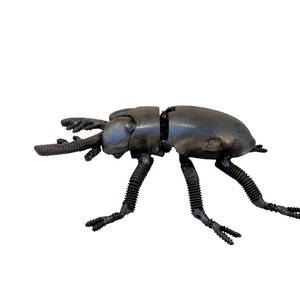 Stag Beetle Metal Sculpture, 100% Handmade from recycle metal, 1.5&#39;&#39; Tall, Great Gift for him / her.