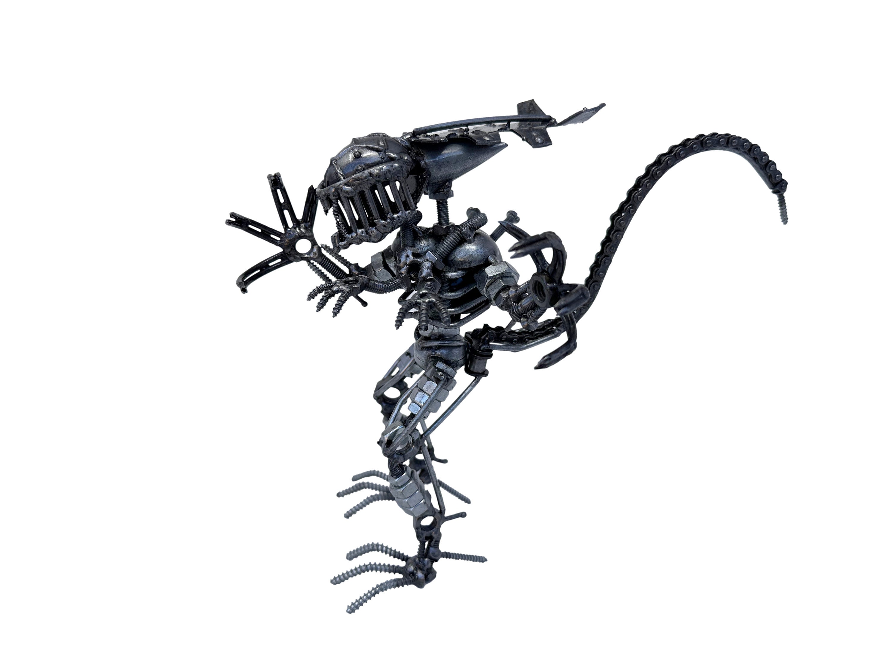 Queen Alien Inspired Sculpture. 7.5 inches tall. 100% Handmade. All recycled parts. Best gift for people who love Alien movies!