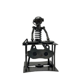 DJ Metal Sculpture. 6.5 inches tall. 100% Handmade. All recycled parts. Gift for Daddy or Gift for