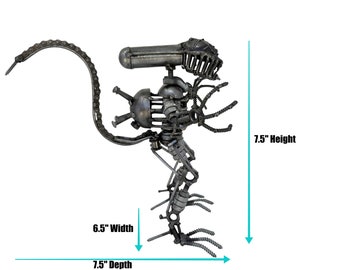 Xenomorph Inspired Sculptures. 8 inches tall. 100% Handmade. All recycled parts. Best gift for people who love Alien movies!