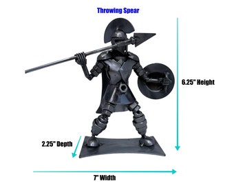 Spartan Warrior Ancient Greece. 5.5 inches high. 100% Handmade. Greek Warriors are made out of scrap metal.