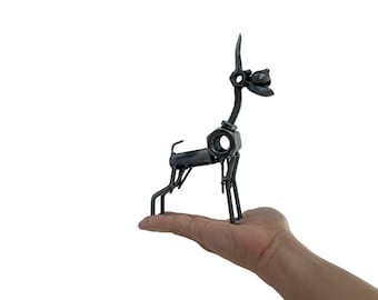 Escultura de metal de gran danés – Arte canino hecho a mano, animal de acero reciclado, regalo para amantes de los perros, decoración industrial