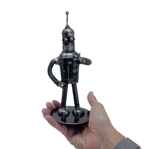 Bender Inspired Sculpture. 8 inches high, 100% handmade. All recycled parts. Best gift for people who love an animated science fiction