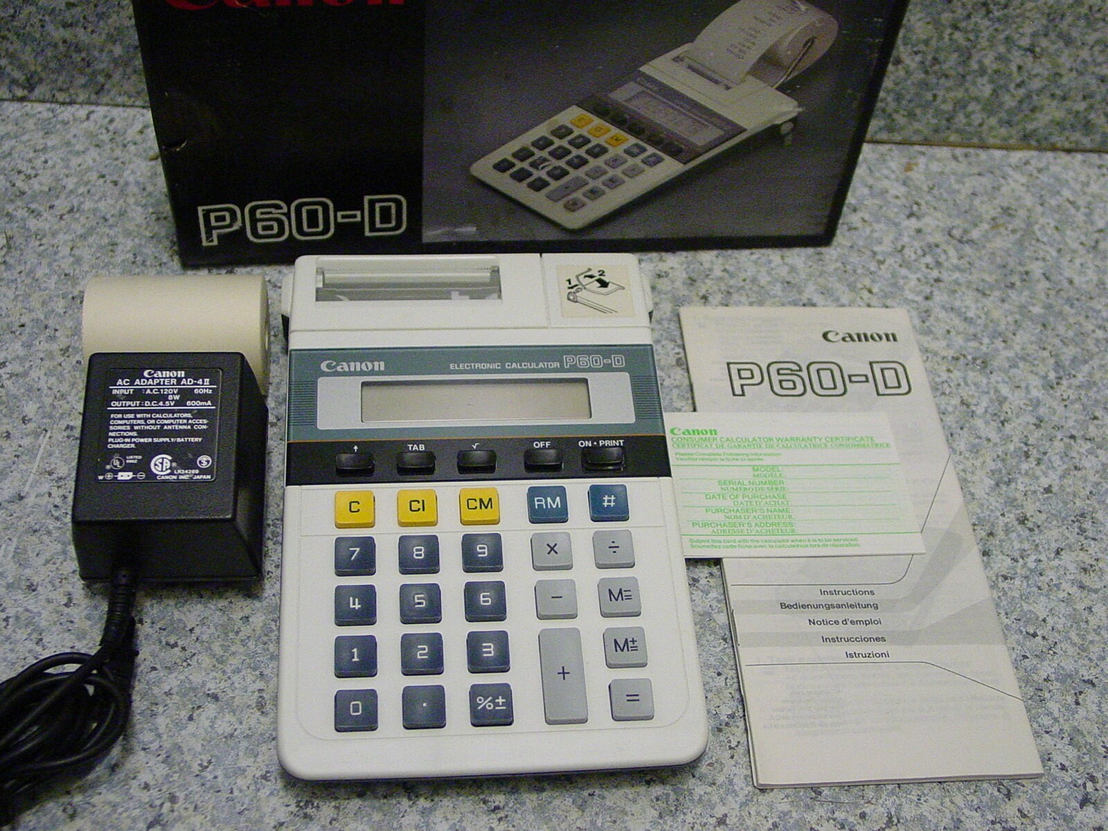 Canon palm printer p1-dh v manual