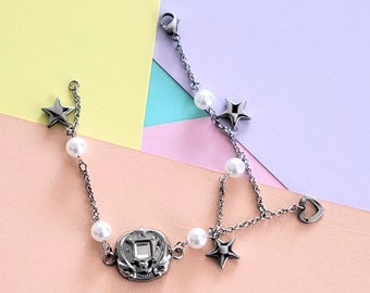 Anime Sailor Moon Luna Moon Stick Metal Pendant Charm Bracelet Cosplay Gift New 