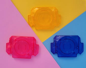 Juego de lentes Legacy de repuesto, color rosa, azul y amarillo, para Bandai Legacy Morpher.