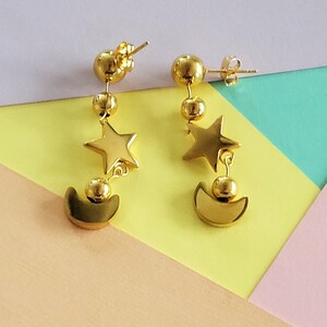 Sailor Cosplay Moon PGSM Gold Colored Earrings Custom Doll Prop Anime image 2
