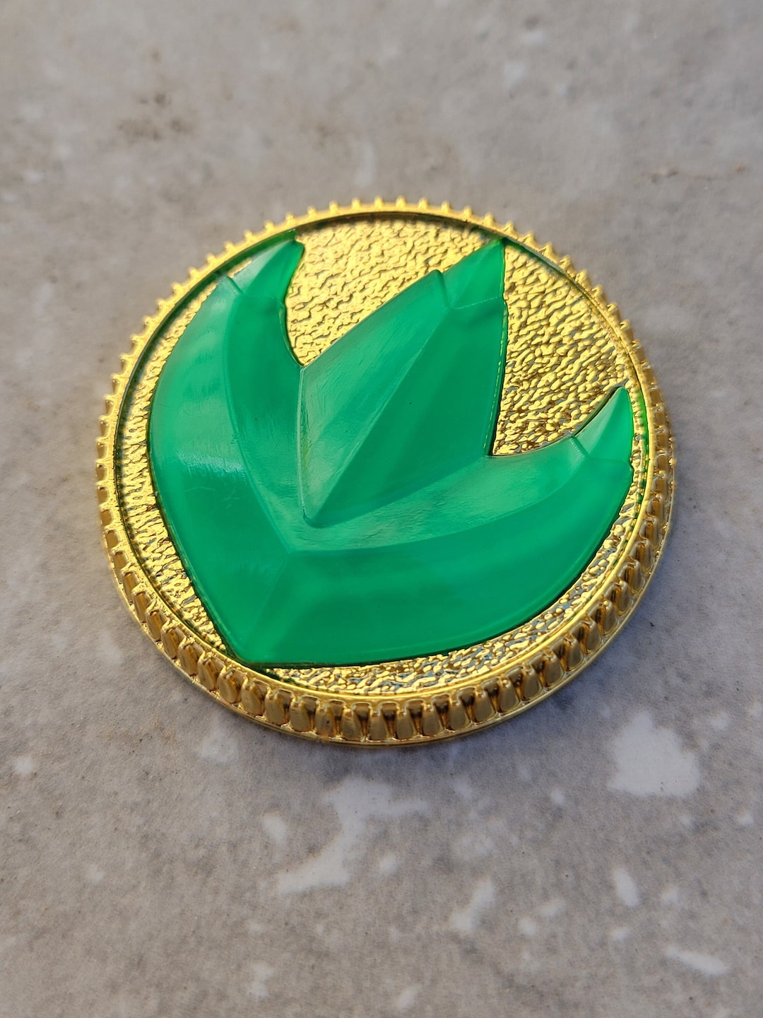 Dragon Crystal Legacy Coin Gold Green Crystal Power Coin Ranger - Etsy