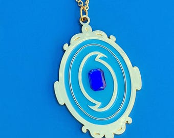 Medallón amuleto de Piratas del Agua Oscura, accesorio de cosplay, collar de metal, brújula