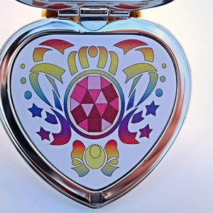 Sailor Moon Super S Crises Heart Compact Mirror Brooch Locket Cosplay Prop image 4