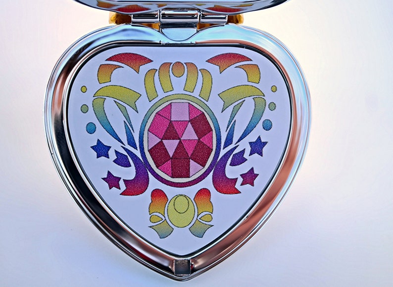 Sailor Moon Super S Crises Heart Compact Mirror Brooch Locket Cosplay Prop image 4