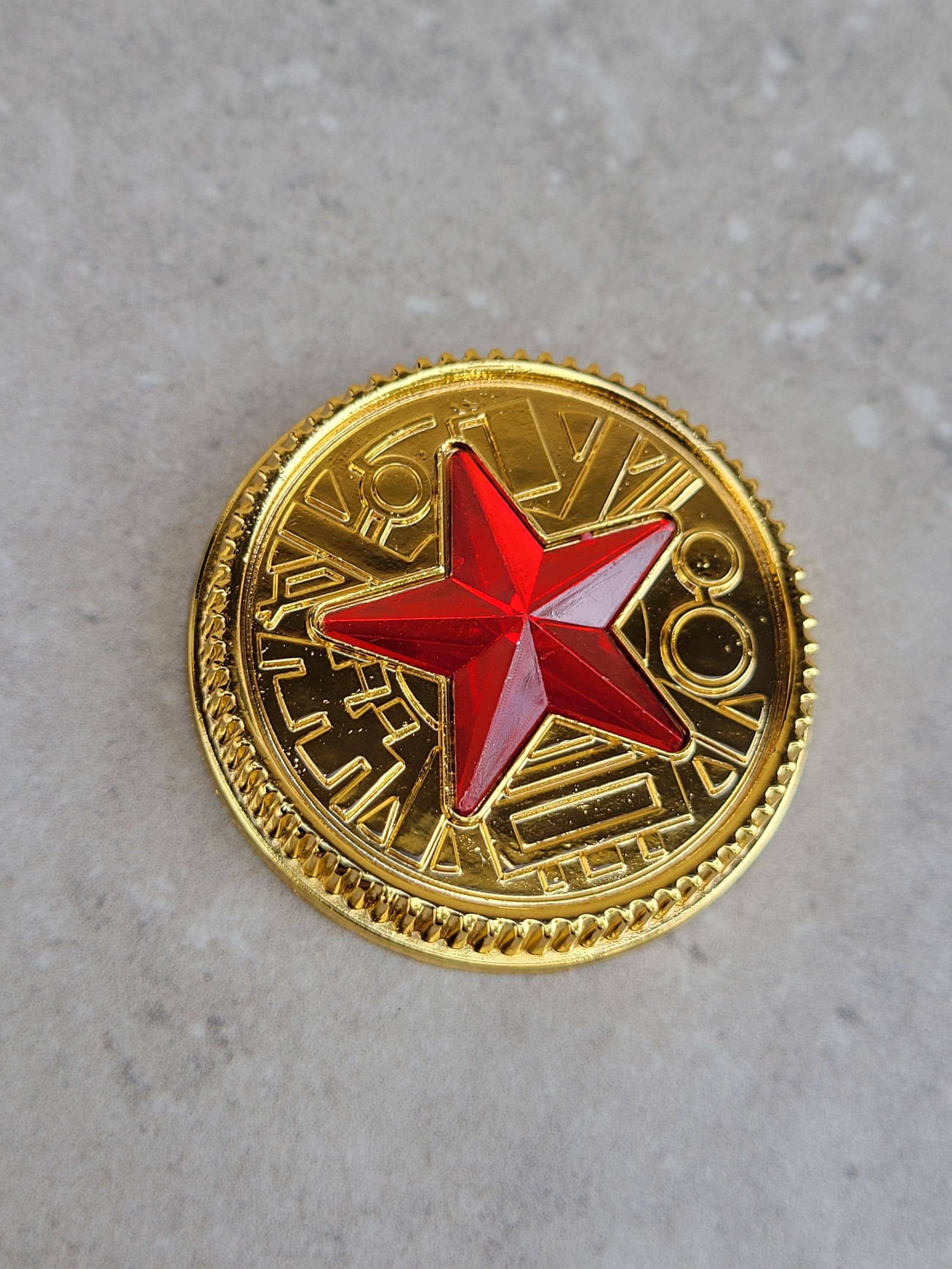 Six Zeo Crystal Ranger Coin Set of 6 Gold for Bandai Power Legacy