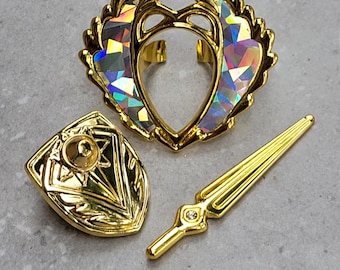 She-Ra Doll Sword Crown Shield Custom Replacement Gold Metal toy accessory She Ra