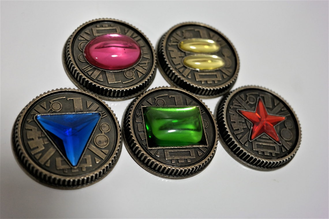 Zeo Crystal Gem Coin Set of 5Weathered made for Legacy Master Etsy