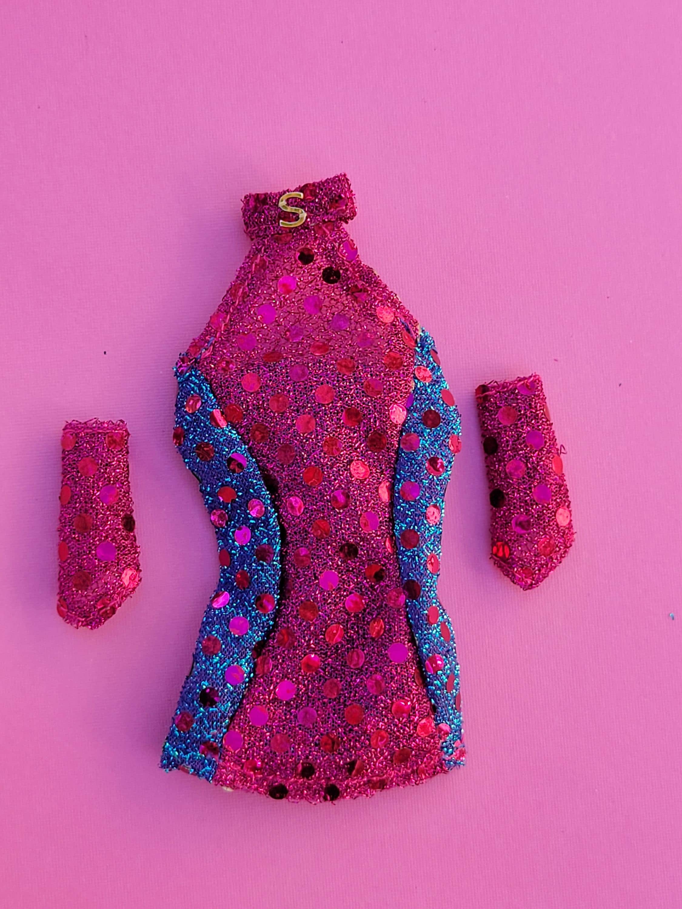 pink glitter dress barbie Custom Spice Girls Doll Fashion Pink Sequin Baby Emma Spice It up 2 print dress Articulated limbs