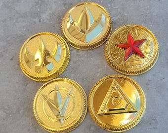 Conjunto de 5 monedas de oro defectuosas de Tommy Coin hechas para Bandai Legacy Morpher