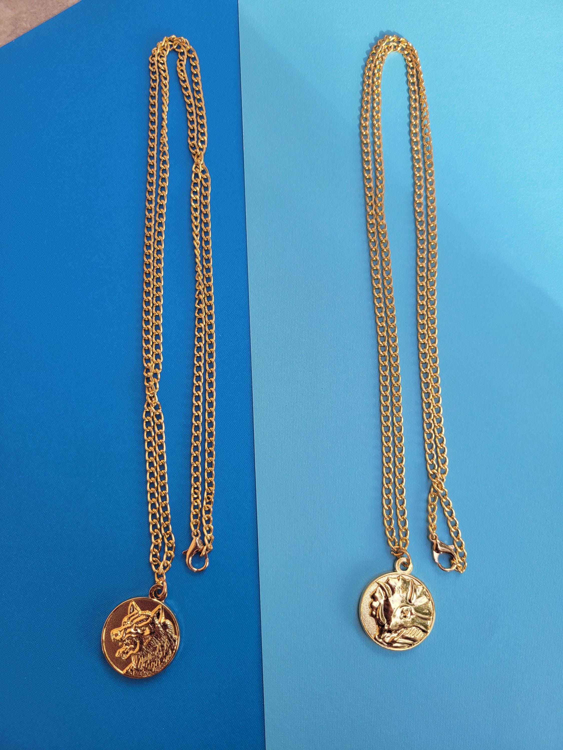 Blue Power Coin Necklace Double-sided Gold Legacy Ranger