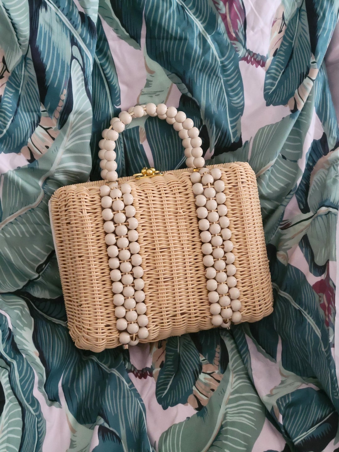 Golden Girls Purse Vintage Style Sophia Petrillo Bag Beaded Rattan Wicker Etsy