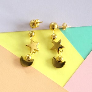 Sailor Cosplay Moon PGSM Gold Colored Earrings Custom Doll Prop Anime image 1