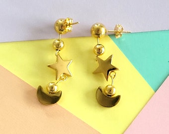 Sailor Cosplay Moon PGSM Gold Colored Earrings Custom Doll Prop Anime