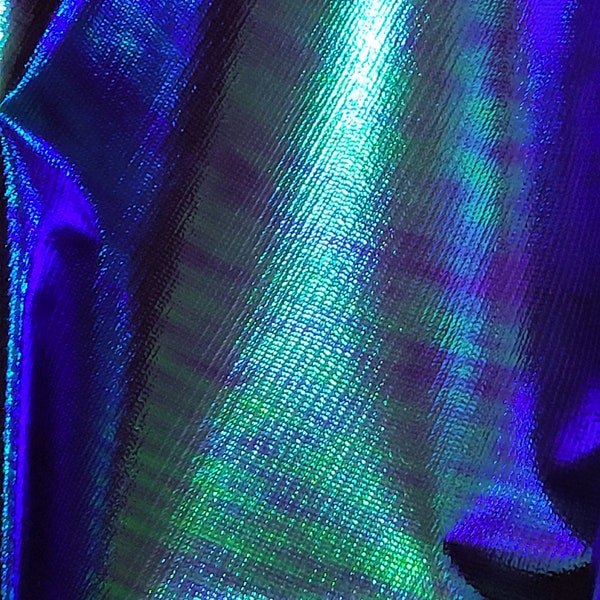 Purple Mermaid Lame Hologram Fabric reflective Latex PVC texture 80s doll