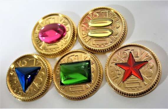 Zeo Ranger Power Master Coins-Gold Set of 5 for Legacy | Etsy