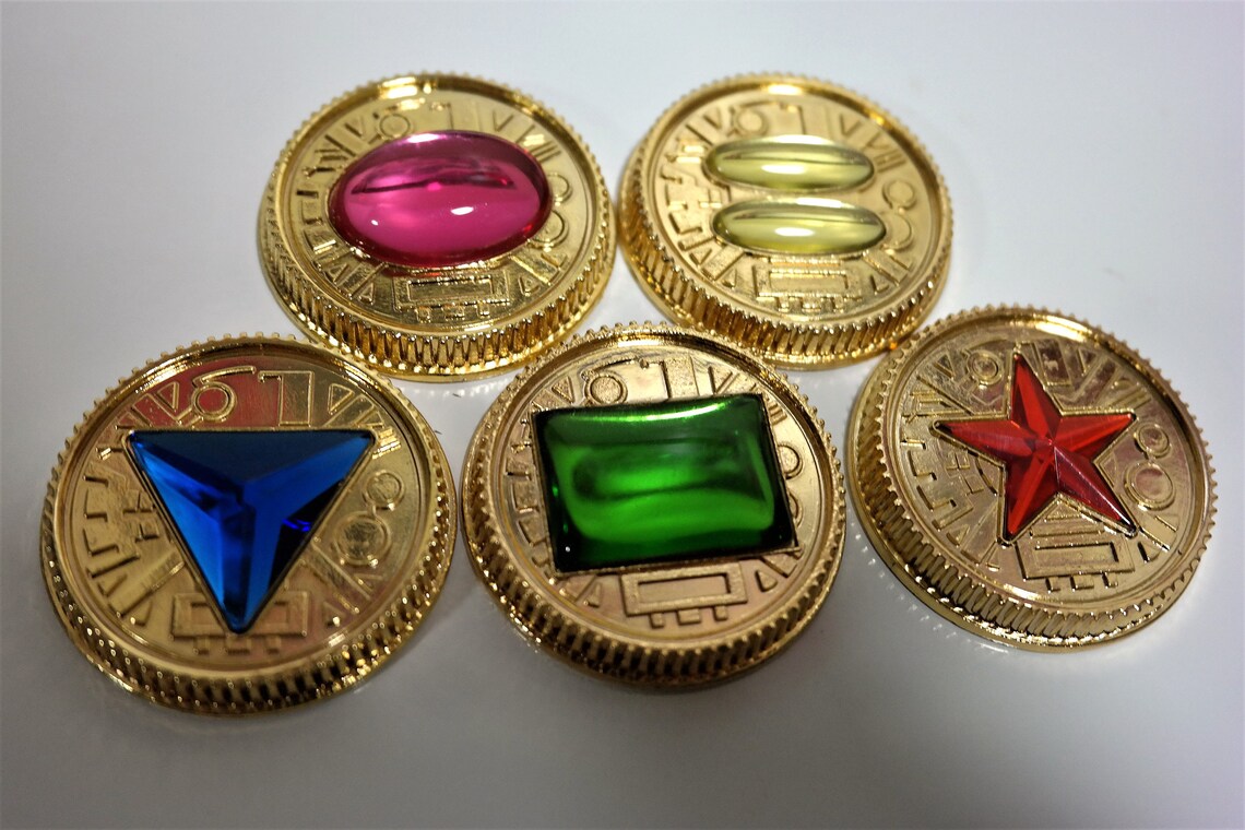 Zeo Crystal Gem Power CoinsGold Set of 5 made for Legacy Etsy