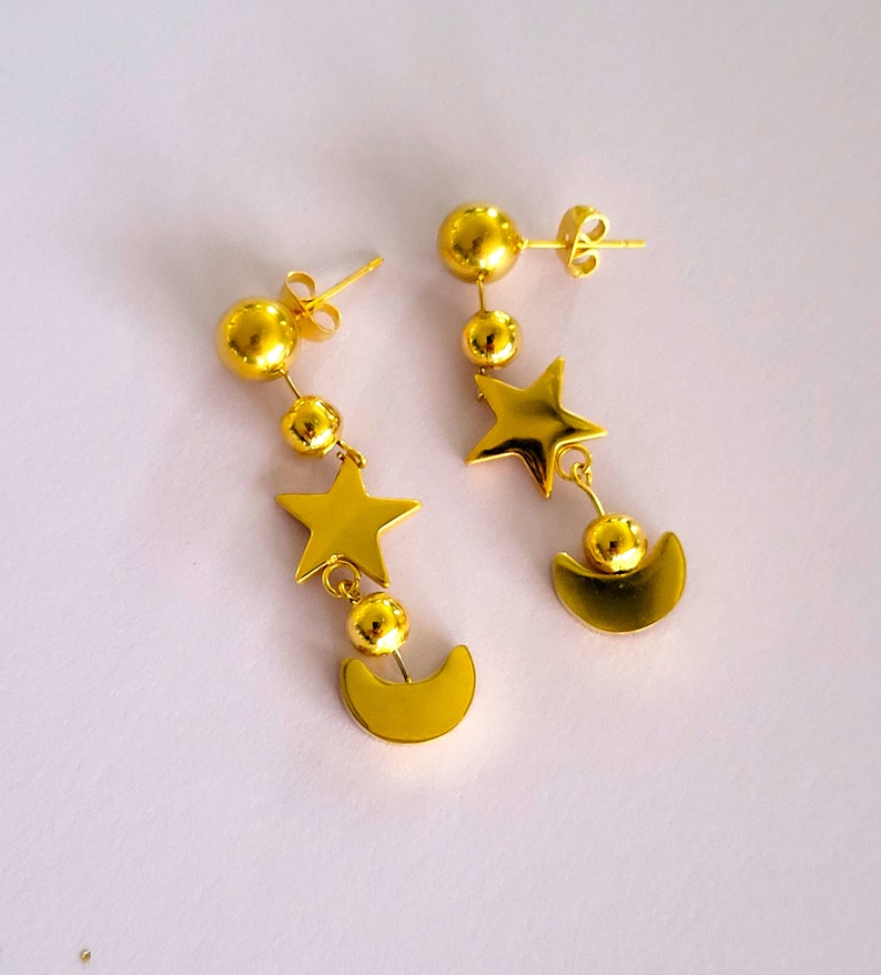 Sailor Cosplay Moon PGSM Gold Colored Earrings Custom Doll Prop Anime image 4