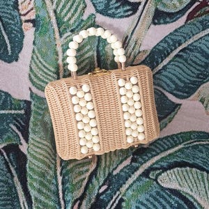 Golden Girls Purse Vintage Style Sophia Petrillo Bag Beaded Rattan Wicker