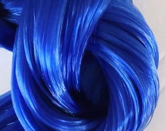 Nylon Doll Hair Sapphire Blue Yellow Re-Rooting Custom Doll Custom My little Pony
