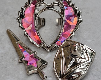 She-Ra Doll Sword Crown Shield set Starburst Custom Replacement Silver Metal toy