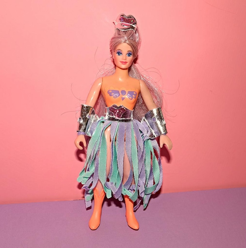 Custom Spinnerella Fashion, Rare Fashion, Crown, Skirt & 2 Arm Bands, Made for She Ra Doll image 1