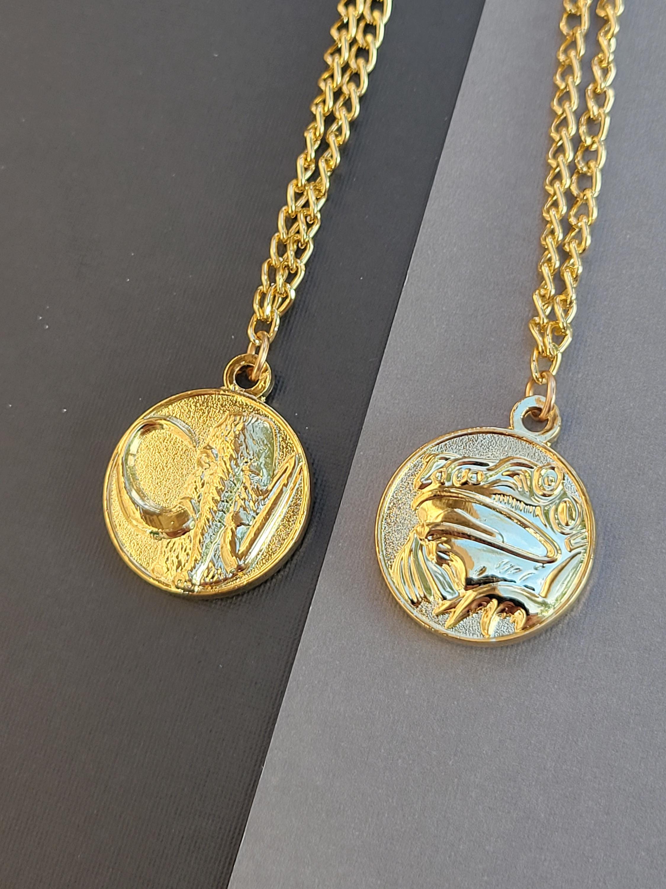 Black Power Coin Necklace Double Sided Gold Legacy Ranger Morpher